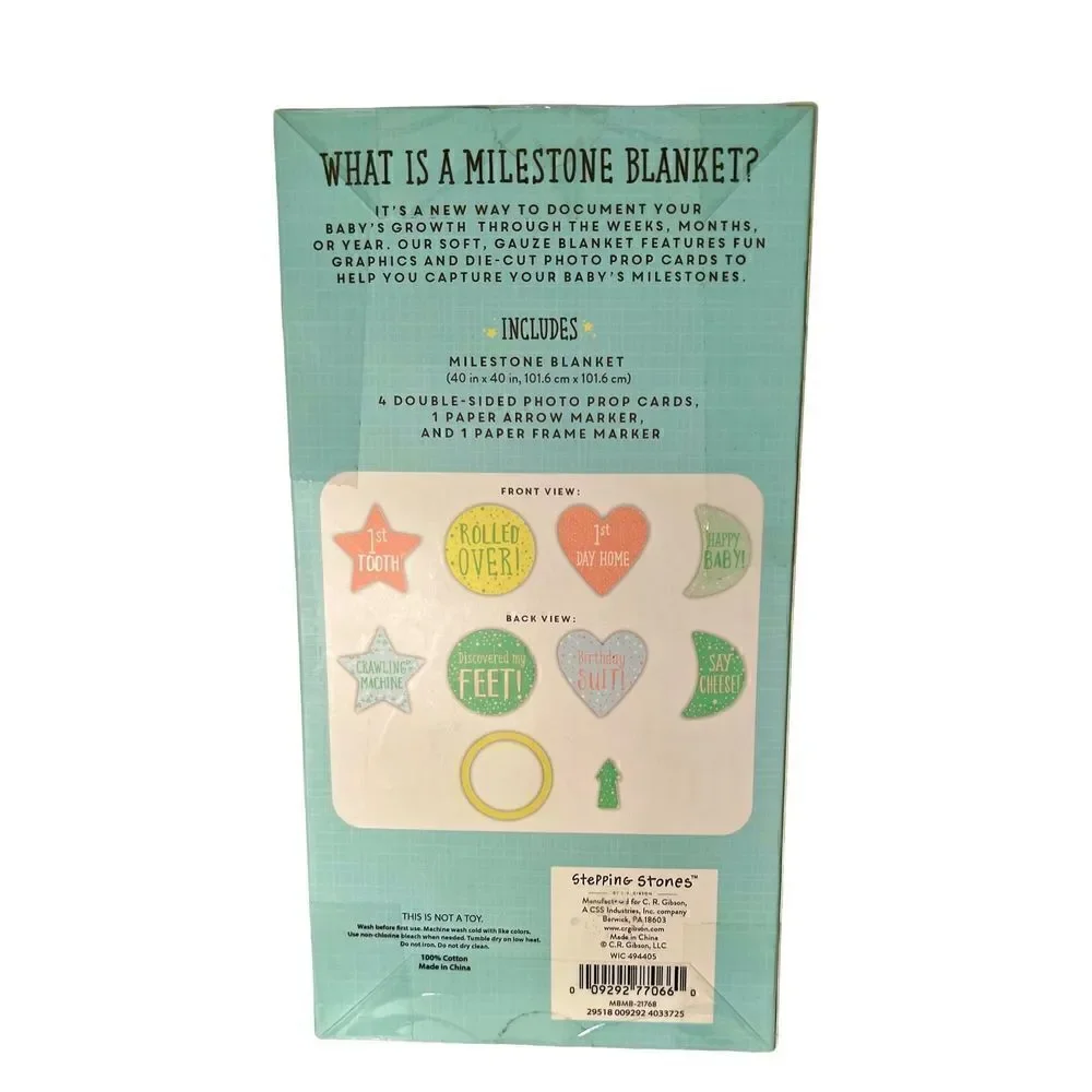 New In Box Stepping Stones Baby Milestone Blanket 40